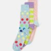 Happy Socks BLOCKED BIG STRIPE UNISEX 3 PACK - Skarpety - Light Pink/light Blue/purple