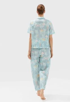 Oysho FLORAL - Spodnie Od Piżamy - Turquoise -Fashion Pol 033215bbee1e4b7a90ef4e027309abf3