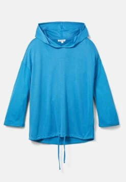 Tom Tailor MIT MATERIALMIX - Bluzka Z Długim Rękawem - Sublime Teal Blue -Fashion Pol 039a3705e1d8483cb981f82ed55b3e53