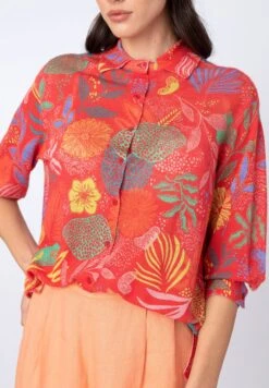 SEA PLANTS MOTIF - Koszula - Red -Fashion Pol 06398dc40ca44b79855f9d2952d9aaa4