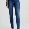 Calvin Klein Jeans HIGH RISE SUPER ANKLE - Jeansy Skinny Fit - Denim Dark