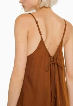 BERSHKA STRAPPY FLOWING WITH BACK TIE - Kombinezon - Dark Brown -Fashion Pol 08b468e9dd4d45d9a31082e2c47d0230