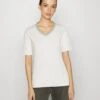 Tom Tailor COLORED V-NECK - T-shirt Basic - Whisper White