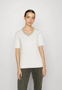Tom Tailor COLORED V-NECK - T-shirt Basic - Whisper White