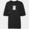 Even&Odd T-shirt Z Nadrukiem - Black