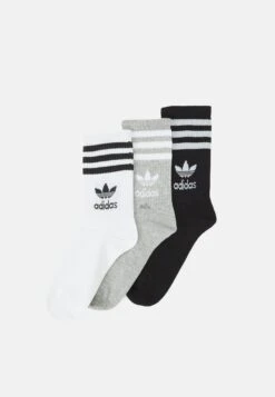 Adidas Originals CREW UNISEX 3 PACK - Skarpety - White/medium Grey Heather/black