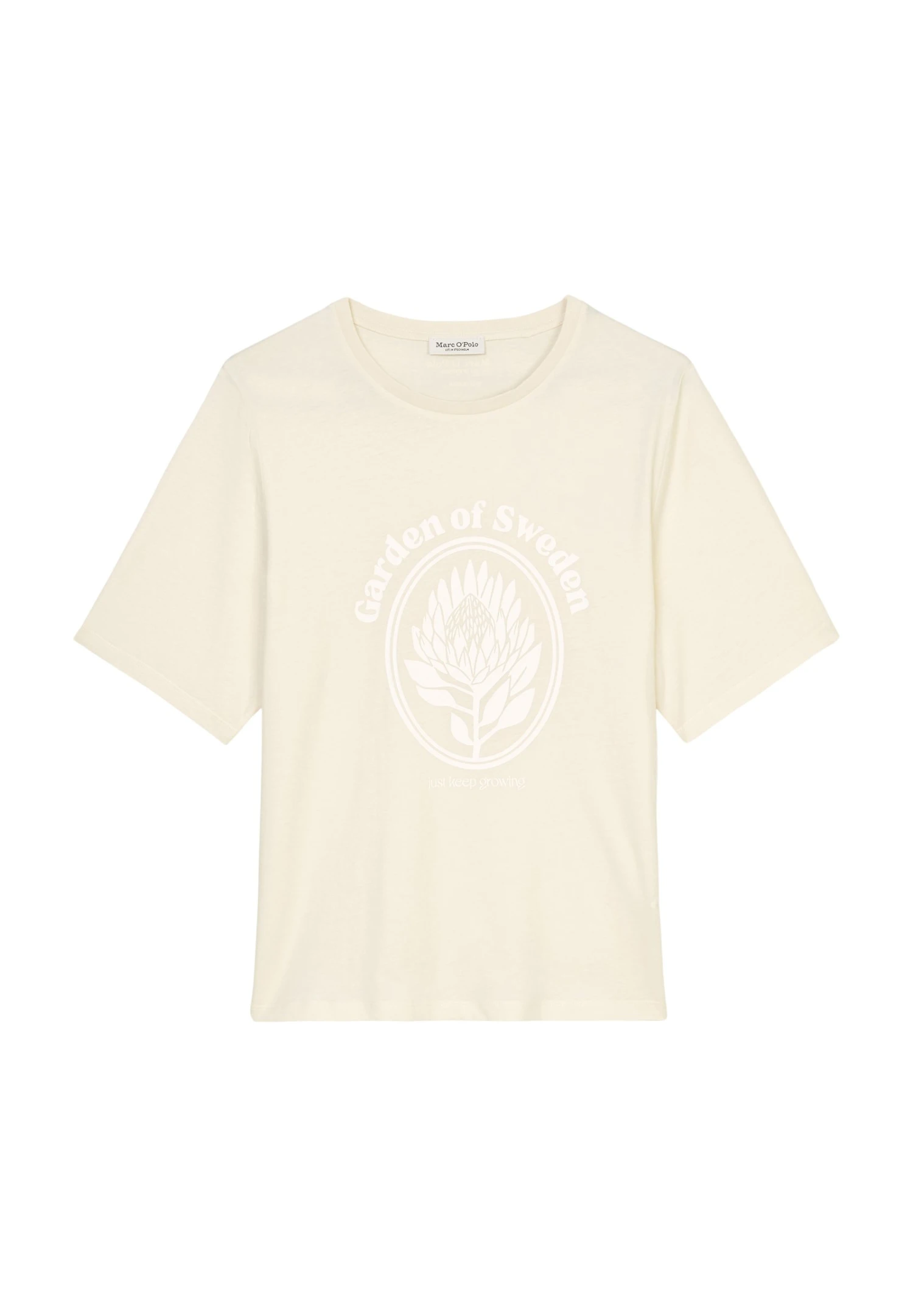 Marc O'Polo GARDEN OF SWEDEN- REGULAR AUS ORGANIC - T-shirt Z Nadrukiem - Chalky Sand 6 Marc O'Polo GARDEN OF SWEDEN- REGULAR AUS ORGANIC - T-shirt Z Nadrukiem - Chalky Sand - obrazek 6