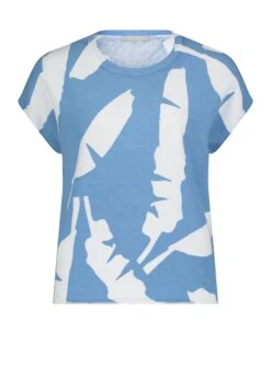 T-shirt Z Nadrukiem - Blau Weiß -Fashion Pol 20f17206e47341c98498cf1253d228ae