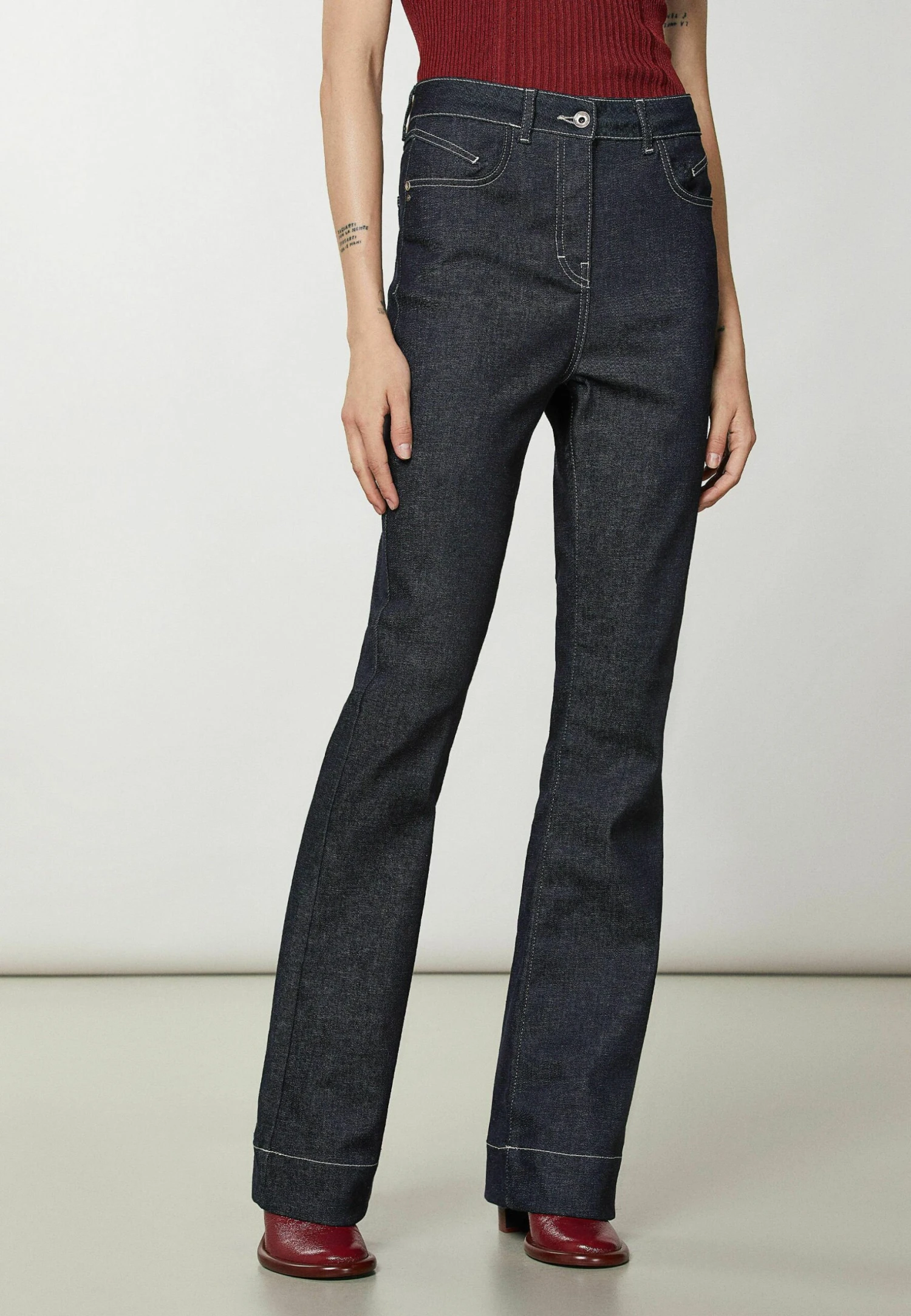 Patrizia Pepe COMFORT - Jeansy Dzwony - Midnight Navy Wash 1 Patrizia Pepe COMFORT - Jeansy Dzwony - Midnight Navy Wash
