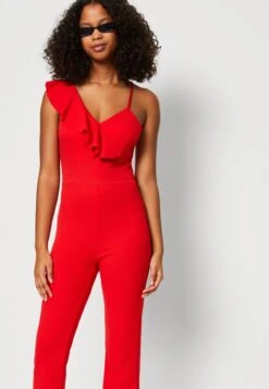 Wal G LAYLA RUFFLE NECK - Kombinezon - Red -Fashion Pol 364349b77af443f68f06247623ca167c