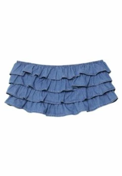 Stradivarius RUFFLED - Bluzka - Light Blue -Fashion Pol 3af26a6889f444998cfd2be98f915de7