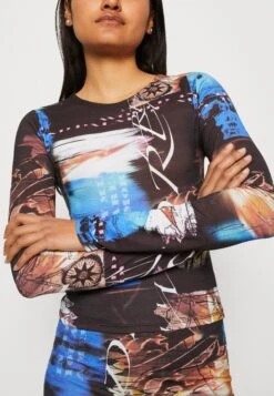 Jaded London LONG SLEEVE TISSUE SCRIBBLE DREAM PRINT - Bluzka Z Długim Rękawem - Black -Fashion Pol 3ce755bd29284b58bfd16e5db256a364