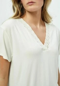 DESIRES ENNY V NECK - T-shirt Z Nadrukiem - Gardenia -Fashion Pol 4169d1df72524417bc1ee158c06a5bfc