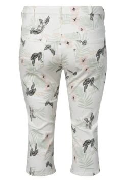 Zizzi CAPRI - Jeansy Slim Fit - White Flower Aop -Fashion Pol 420545ab3a50478fadba40484f05651f
