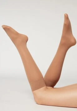 Calzedonia SEMI TRANSPARENT KNEE HIGH 30 DEN - Podkolanówki - Nude