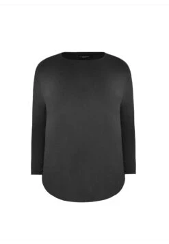CURVED HEM - Bluzka - Black -Fashion Pol 432e1025a8a84facae3041e3a5e215fb