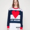 LOVE MOSCHINO Bluzka Z Długim Rękawem - White/blue/red