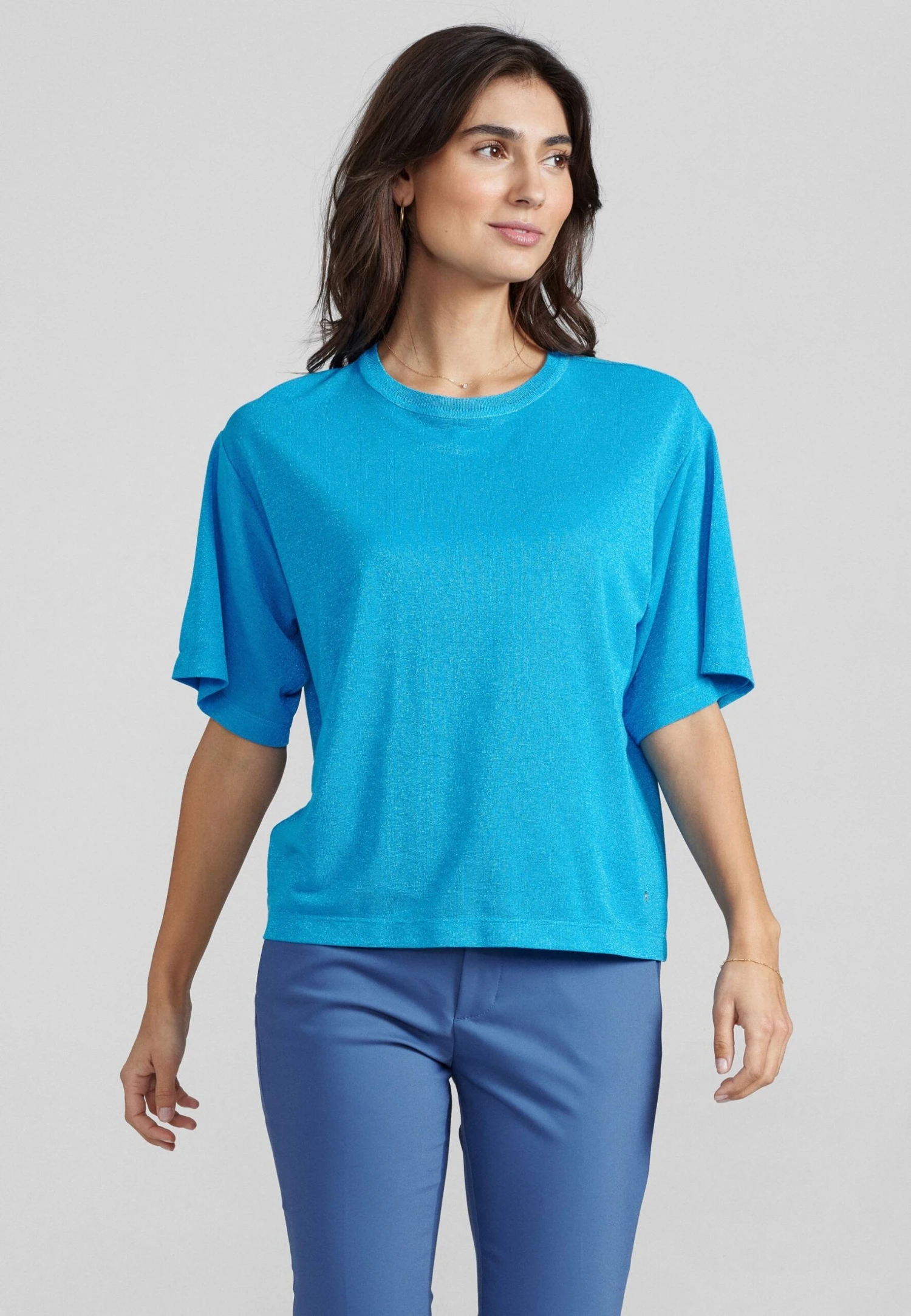 Mos Mosh KIT TEE - T-shirt Basic - Blue Aster 1 Mos Mosh KIT TEE - T-shirt Basic - Blue Aster