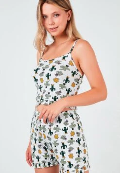 LELA Piżama - Ecru-green -Fashion Pol 494aee60473f458ba4ea33c5087ef2d7