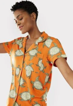 TURTLES BUTTON UP SET - Piżama - Orange -Fashion Pol 4b919b21def141b2b32de626ed4d7645