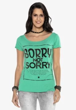 Cipo & Baxx MIT RÜCKENDEKOLLETÉ - T-shirt Z Nadrukiem - Grün -Fashion Pol 4feaa57039854659955fb074f5d18f6a