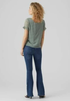 Vero Moda KURZARM GEPUNKTETES - Bluzka - Chinois Green -Fashion Pol 53ff0a232a804aaa868d829334bcbd25