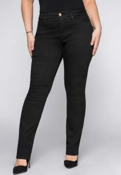 Sheego Jeansy Slim Fit - Black Denim