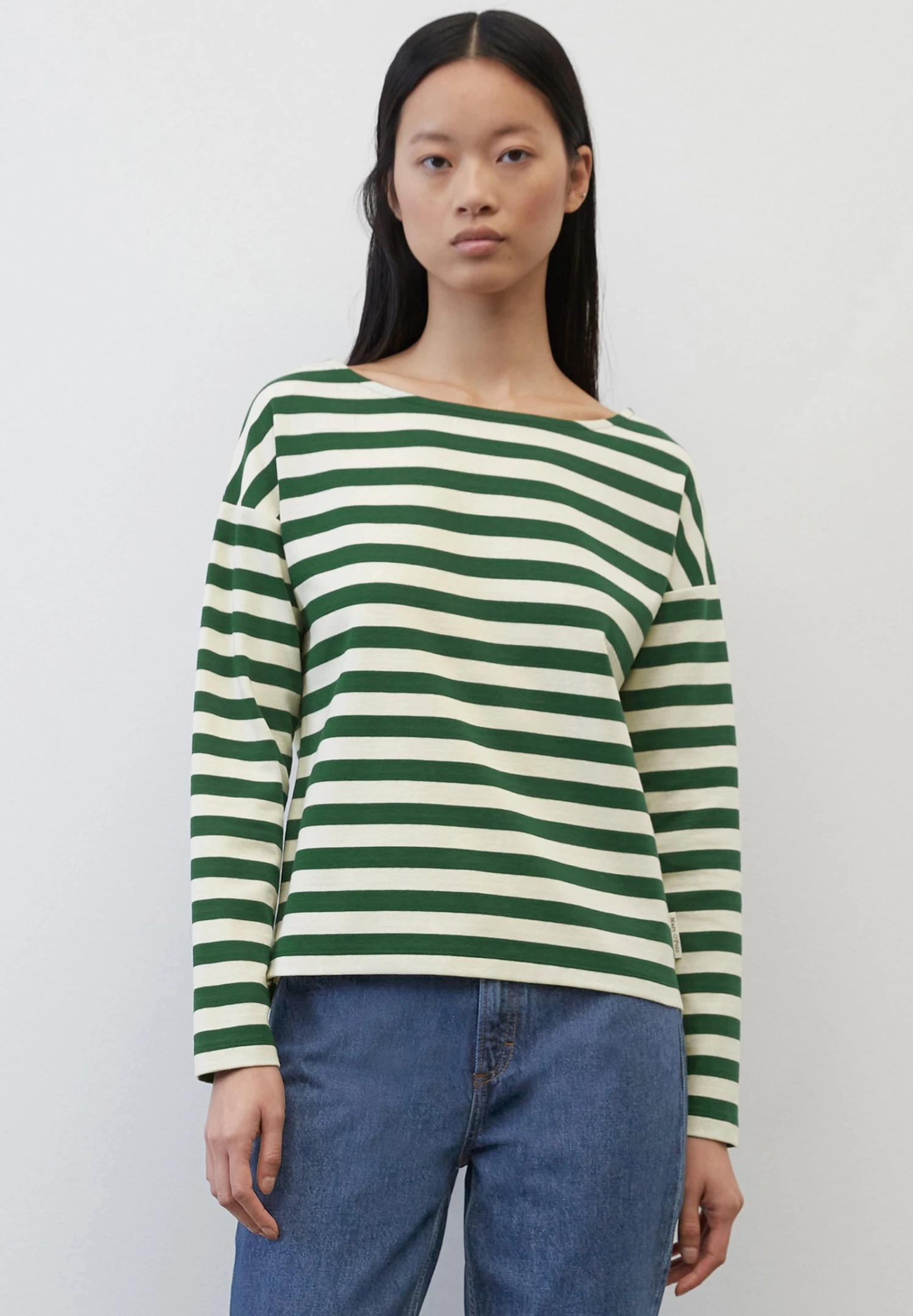 Marc O'Polo GERINGELTES LONGSLEEVE AUS INTERLOCK - Bluzka Z Długim Rękawem - Multi Spring Pine 1 Marc O'Polo GERINGELTES LONGSLEEVE AUS INTERLOCK - Bluzka Z Długim Rękawem - Multi Spring Pine