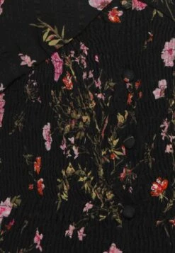 Vero Moda Tall VMROSA V NECK SMOCK - Bluzka - Black/pink -Fashion Pol 6ae46458607143108cf069076c444d3e