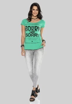 Cipo & Baxx MIT RÜCKENDEKOLLETÉ - T-shirt Z Nadrukiem - Grün -Fashion Pol 6c6f13ef84d140938931f2fa08803f63