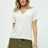DESIRES ENNY V NECK - T-shirt Z Nadrukiem - Gardenia