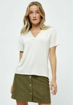 DESIRES ENNY V NECK - T-shirt Z Nadrukiem - Gardenia