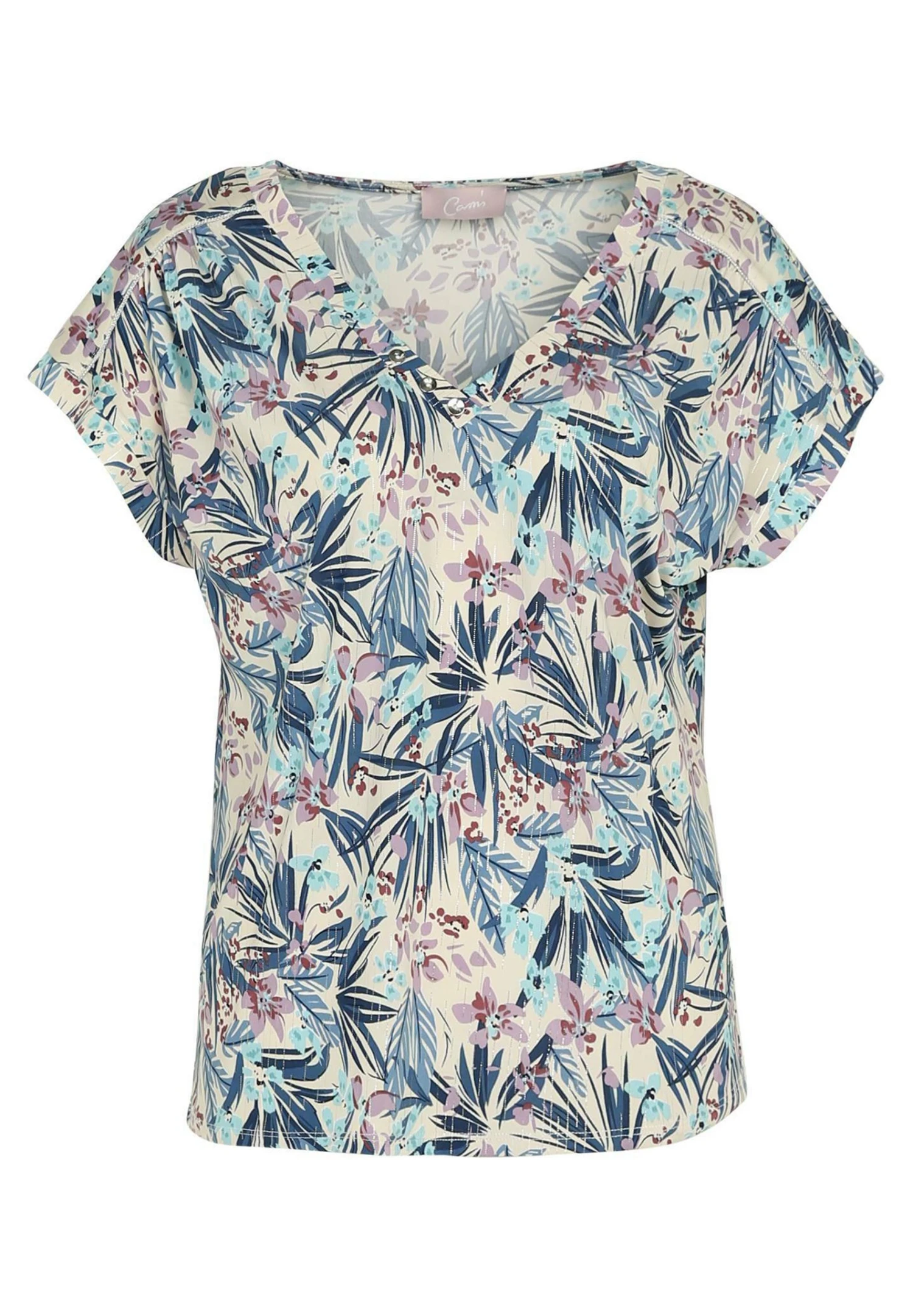 À MOTIF FLORAL AVEC - T-shirt Z Nadrukiem - Blue 10 À MOTIF FLORAL AVEC - T-shirt Z Nadrukiem - Blue - obrazek 10