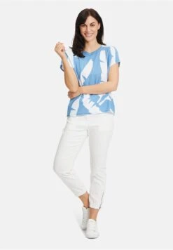 T-shirt Z Nadrukiem - Blau Weiß -Fashion Pol 7002042a12b74ff999ed23bea77ccb1d