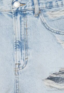 PULL & BEAR MOM-FIT - Szorty Jeansowe - Stone Blue Denim -Fashion Pol 71aea009eb1b42a8aeb41fcc1800b315