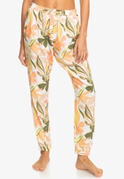 Roxy PT EASY PEASY - Spodnie Od Piżamy - Bright White Subtly Salty Mult