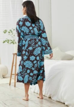 Next STANDARD - Szlafrok - Brown Floral -Fashion Pol 741f427347e648dc8ee7a108049c4f0f