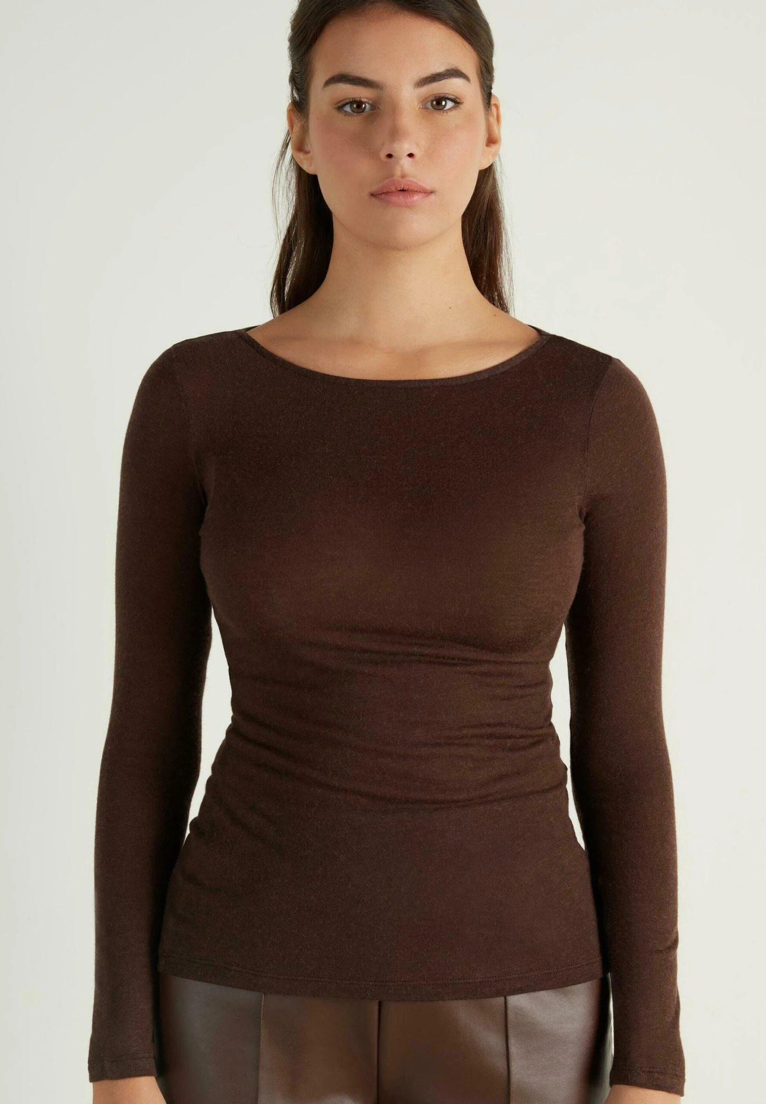 U-BOOT - Bluzka Z Długim Rękawem - Coffee Brown 1 U-BOOT - Bluzka Z Długim Rękawem - Coffee Brown