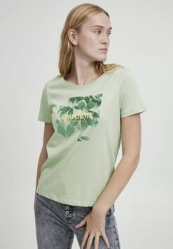 B.young BYSANLA LEAF TSHIRT - T-shirt Z Nadrukiem - Frosty Green