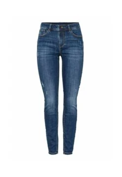 Vero Moda VMSEVEN - Jeansy Slim Fit - Dark Blue Denim -Fashion Pol 7a0f0184a8b24fe5b26c0411d92ccc9c