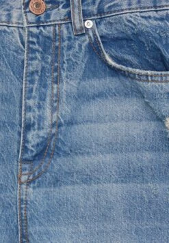 PULL & BEAR RIPPED - Jeansy Straight Leg - Dark Blue -Fashion Pol 7e05d5d72ed440fba03cfa224299d8d7