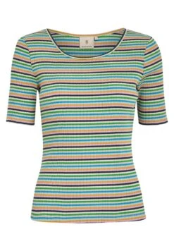Peppercorn LEONORA - T-shirt Z Nadrukiem - Bright Green Stripe -Fashion Pol 87a07f9bd9494805a96f5ed1cd6967db