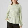 Vero Moda MEKKA L S SMOCK MIDI WVN EXP - Bluzka - Seacrest