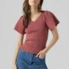 Vero Moda VMGINNY V NECK - T-shirt Basic - Dry Rose