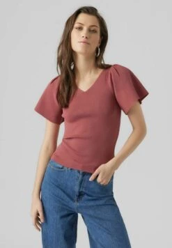 Vero Moda VMGINNY V NECK - T-shirt Basic - Dry Rose