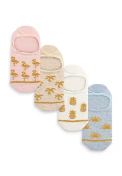 Next TROPICAL SPARKLE HIGH CUT 4 PACK STANDAR - Stopki - Pink Cream