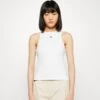 Calvin Klein Jeans MICRO MONOLOGO RACER BACK - Top - Bright White