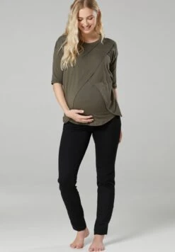 UMSTANDSPYJAMA MIT STILLFUNKTION - Piżama - Khaki Schwarz -Fashion Pol 9ed812669dac47eca6e53a4df30262d7