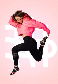 ABS, NON-SLIP - YOGA, PILATES (2-PACK) - Stopki - Black, Red, Yellow -Fashion Pol 9f4acb283ac2480889ffc3ca613f60ff