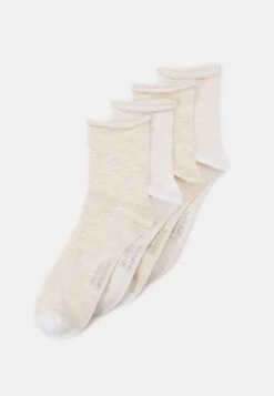 Camano ONLINE WOMEN FEELING STRIPES ANKLE 4 PACK - Skarpety - White